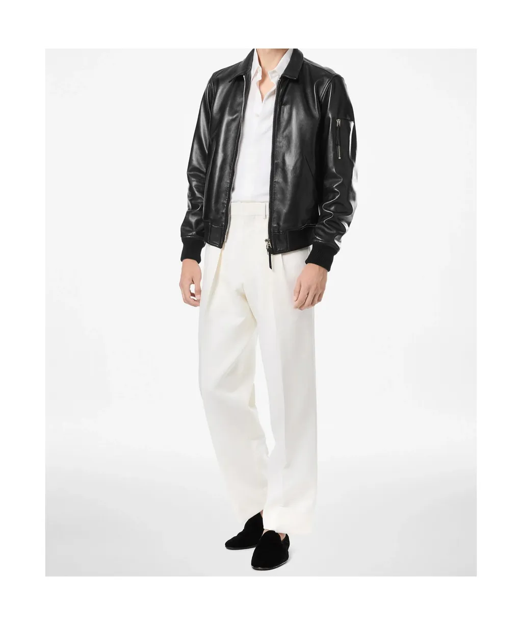 Front Zipper Leather Jacket