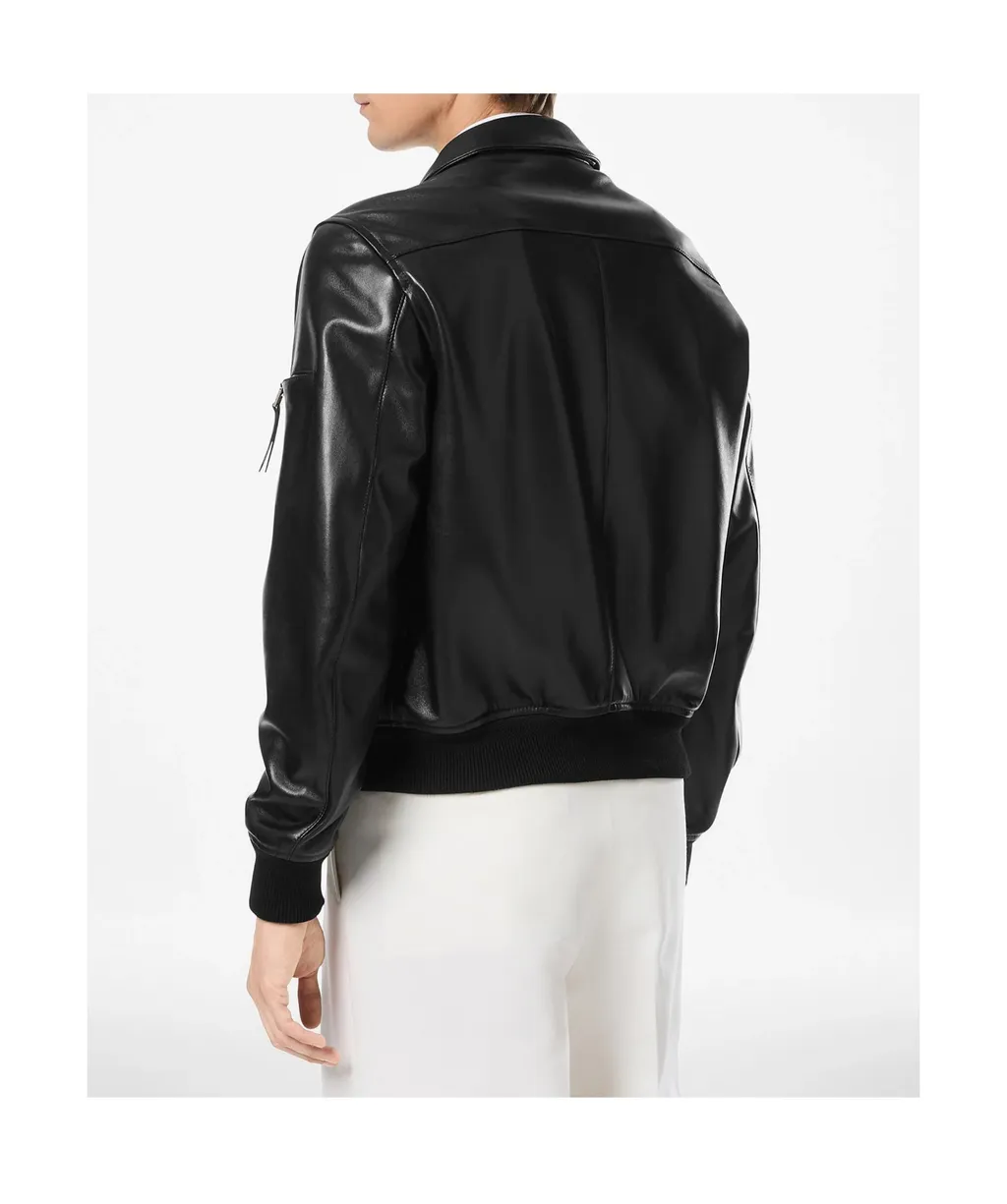 Front Zipper Leather Jacket