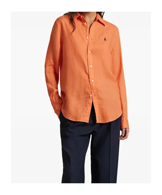 Polo Ralph Lauren Logo Embroidered Curved Hem Shirt