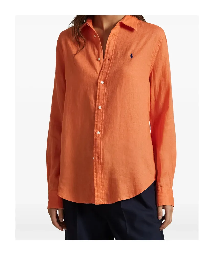 Polo Ralph Lauren Logo Embroidered Curved Hem Shirt