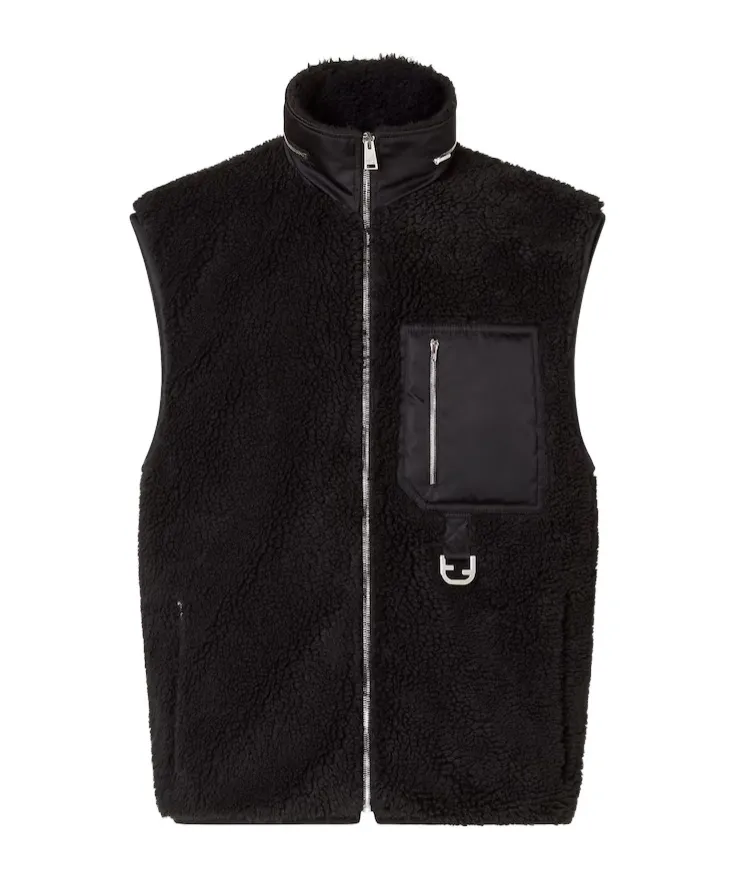Fendi Turtleneck Zip-Up Fur Vest