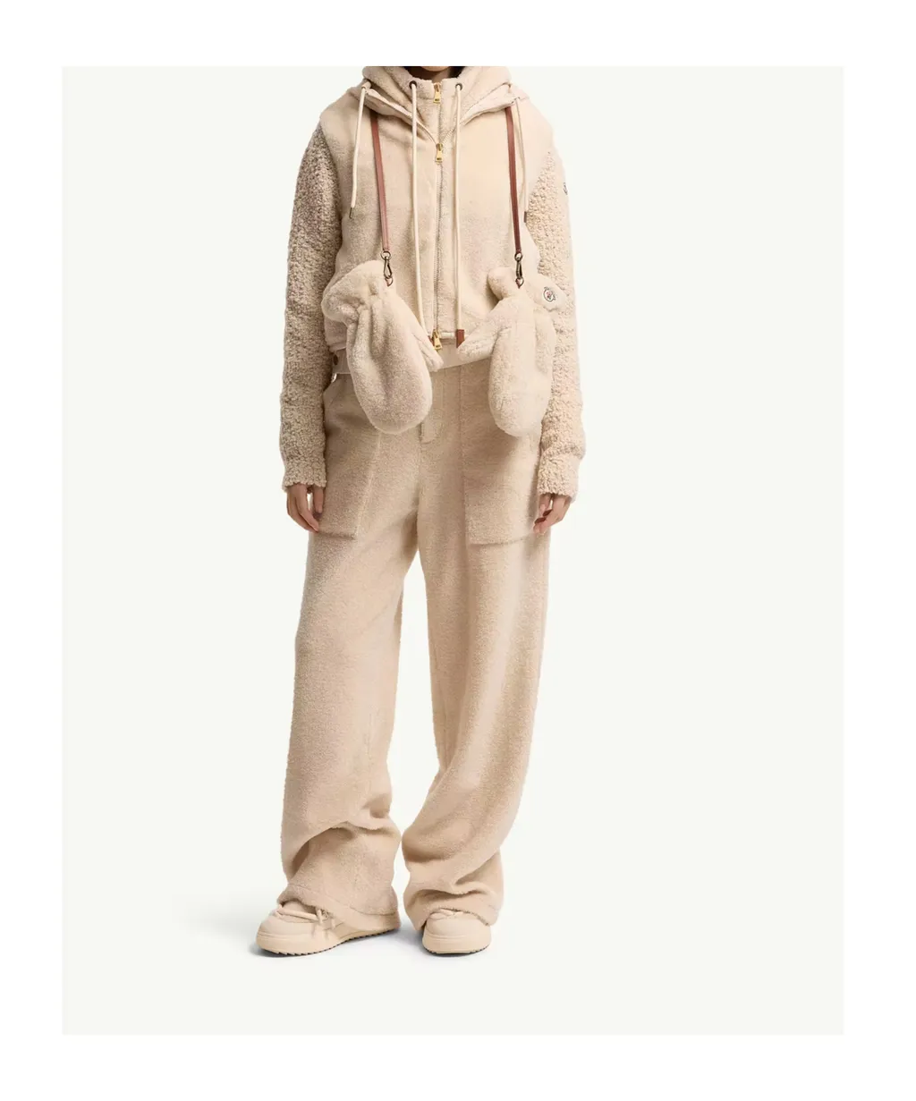 Moncler Bouclé & Teddy Zip-Up Hoodie