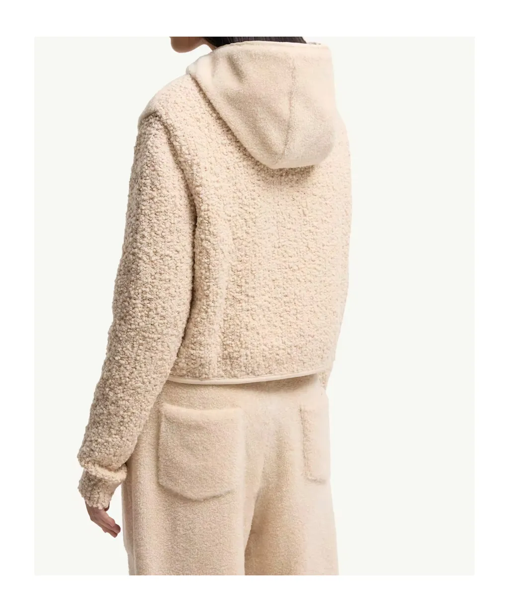 Moncler Bouclé & Teddy Zip-Up Hoodie