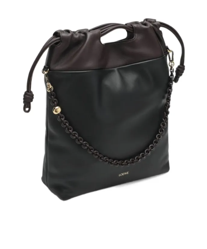 Flamenco Purse Tote Bag In Black/Chestnut Brown