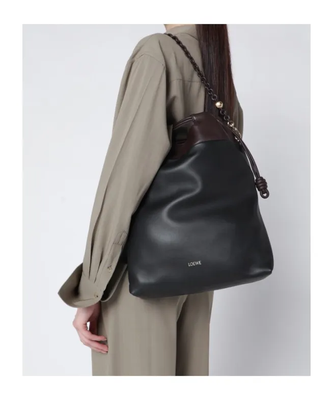 Flamenco Purse Tote Bag In Black/Chestnut Brown