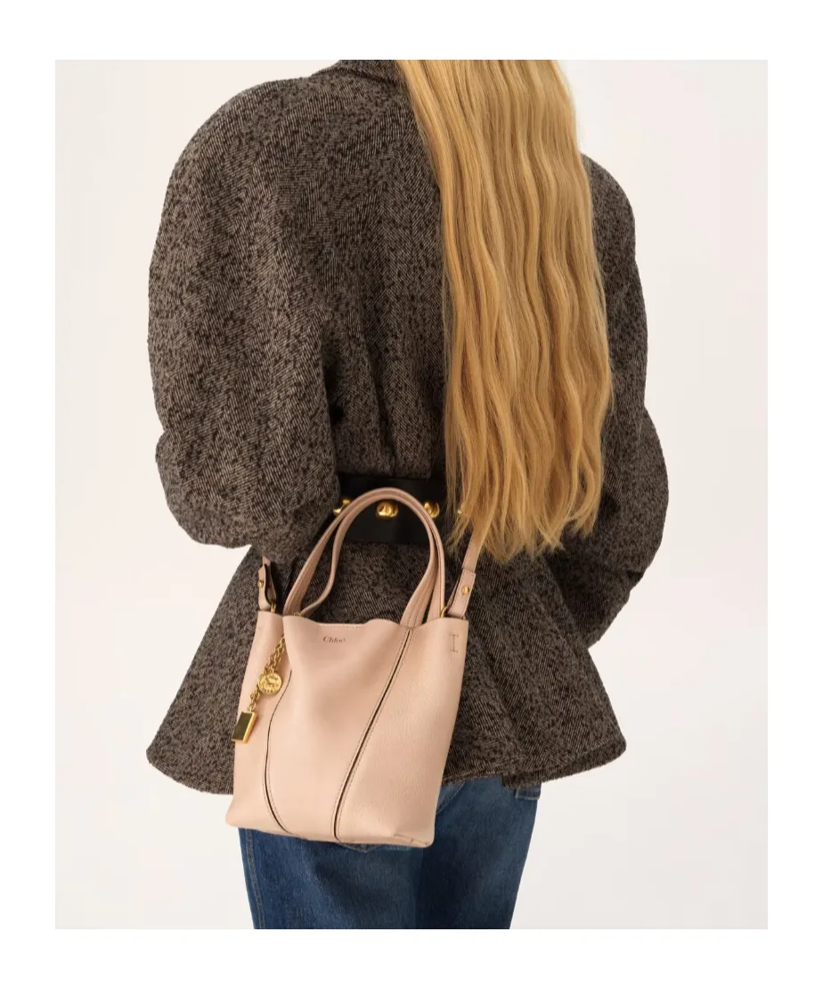 Chloé Spin Logo Printed Small Top Handle Bag
