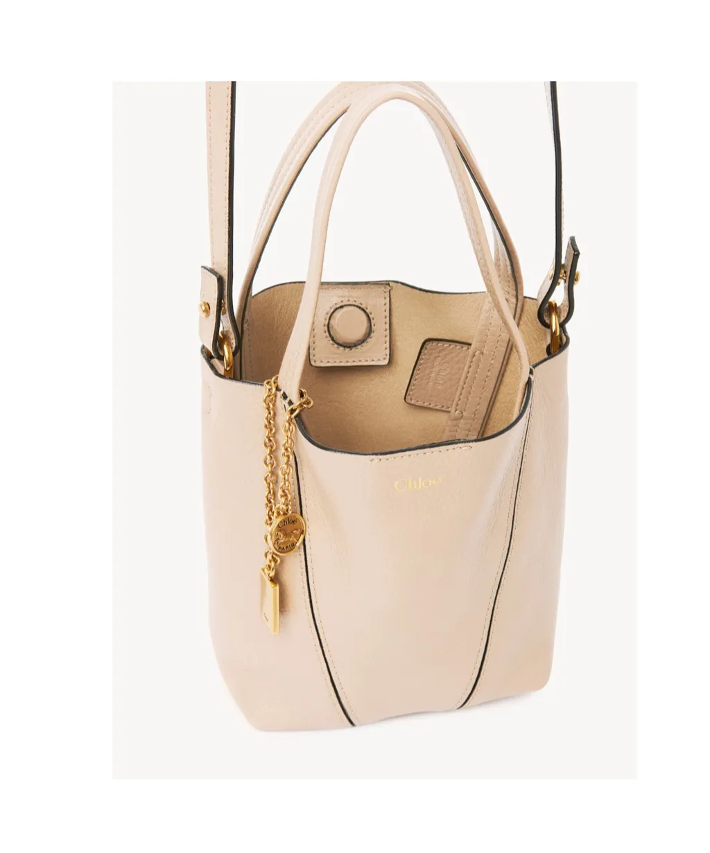 Chloé Spin Logo Printed Small Top Handle Bag