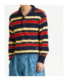 Jw Anderson Knitted Striped Rugby Polo Top