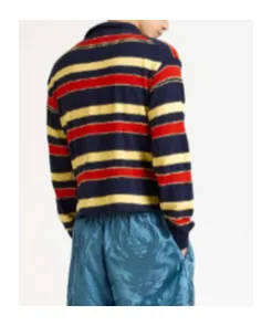 Jw Anderson Knitted Striped Rugby Polo Top