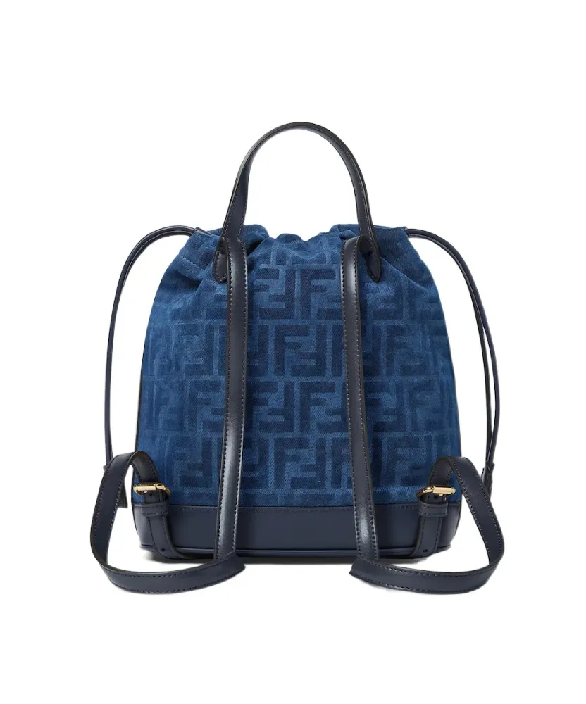 Fendi Flocked Ff Denim Backpack