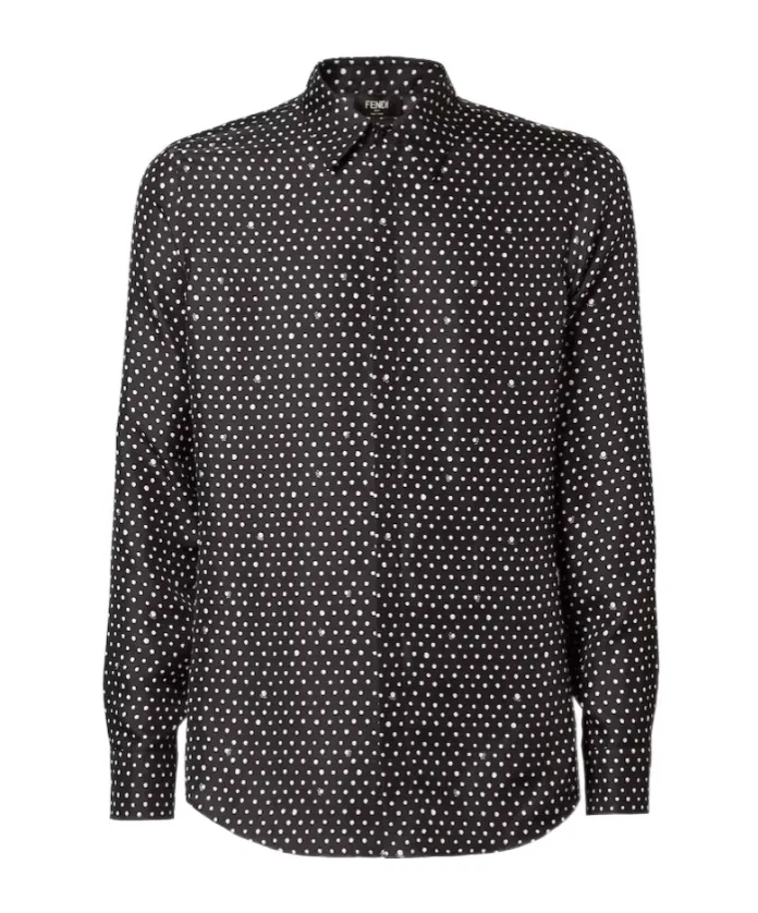Fendi Micro Falena Dots Printed Long Sleeved Shirt