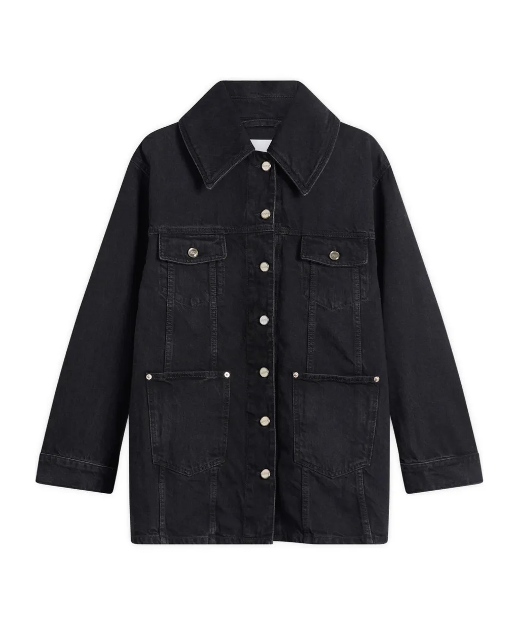 Ganni Long Sleeve Buttoned Denim Jacket