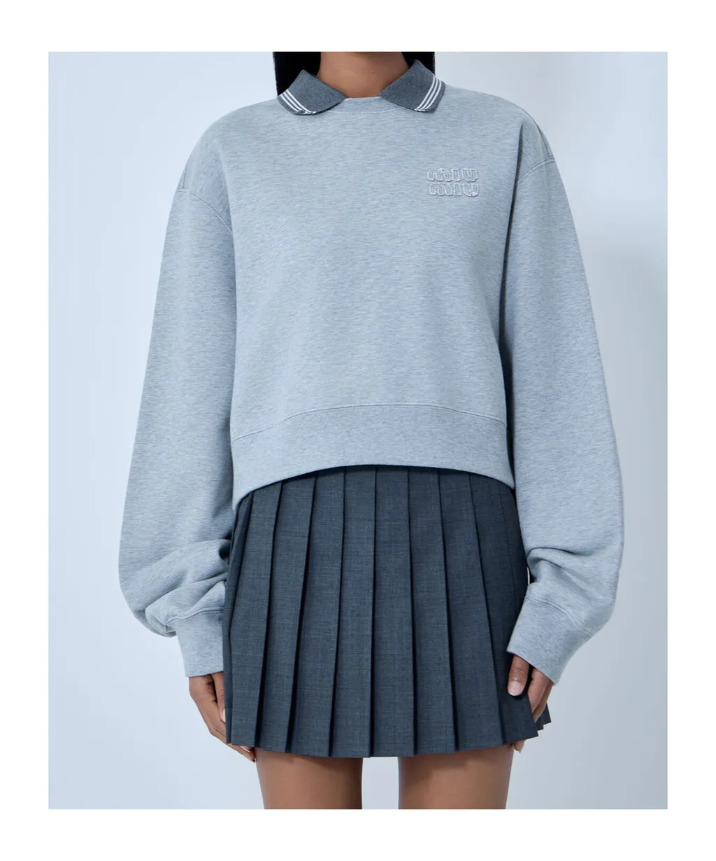 Logo-Embroidered Collared Sweatshirt