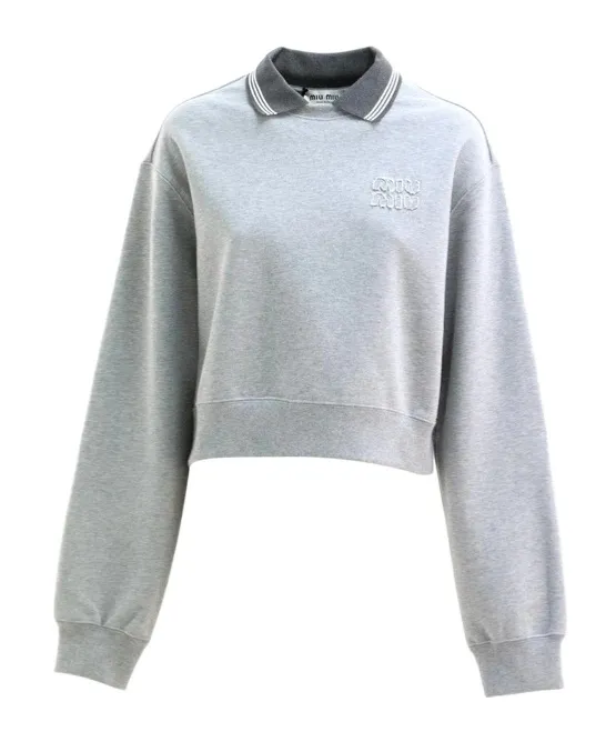 Logo-Embroidered Collared Sweatshirt