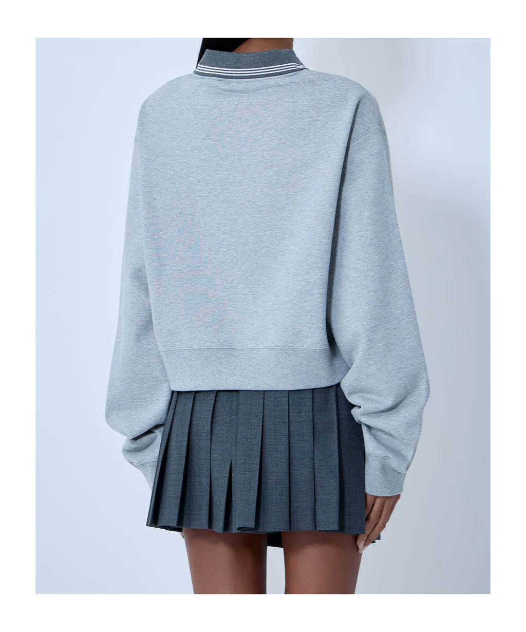 Logo-Embroidered Collared Sweatshirt