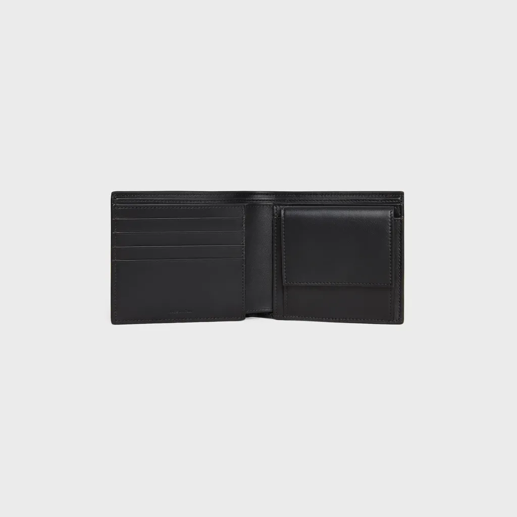 Bi-Fold Wallet In Grained Calfskin