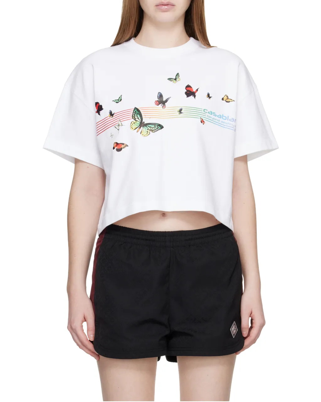 Casablanca Cropped Logo Print T-Shirt