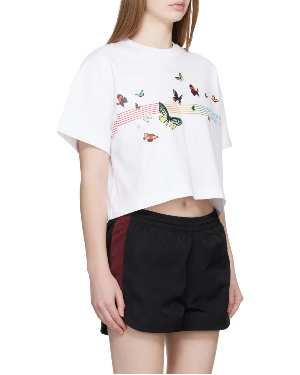 Casablanca Cropped Logo Print T-Shirt