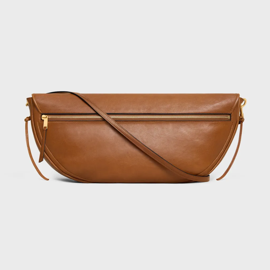 Halfmoon Soft Triomphe Bag In Supple Shiny Lambskin