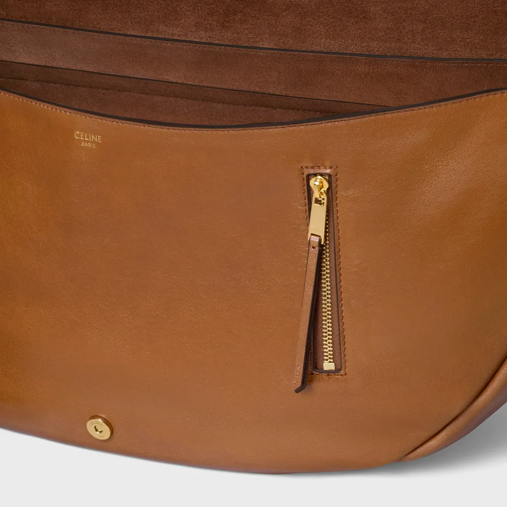 Halfmoon Soft Triomphe Bag In Supple Shiny Lambskin