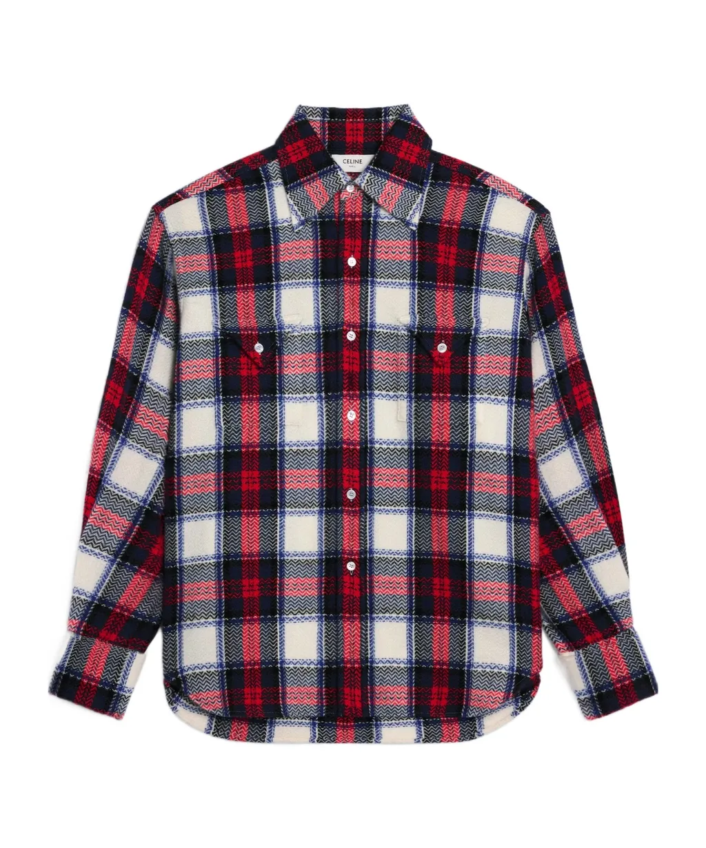 Shirt In Checked Cashmere