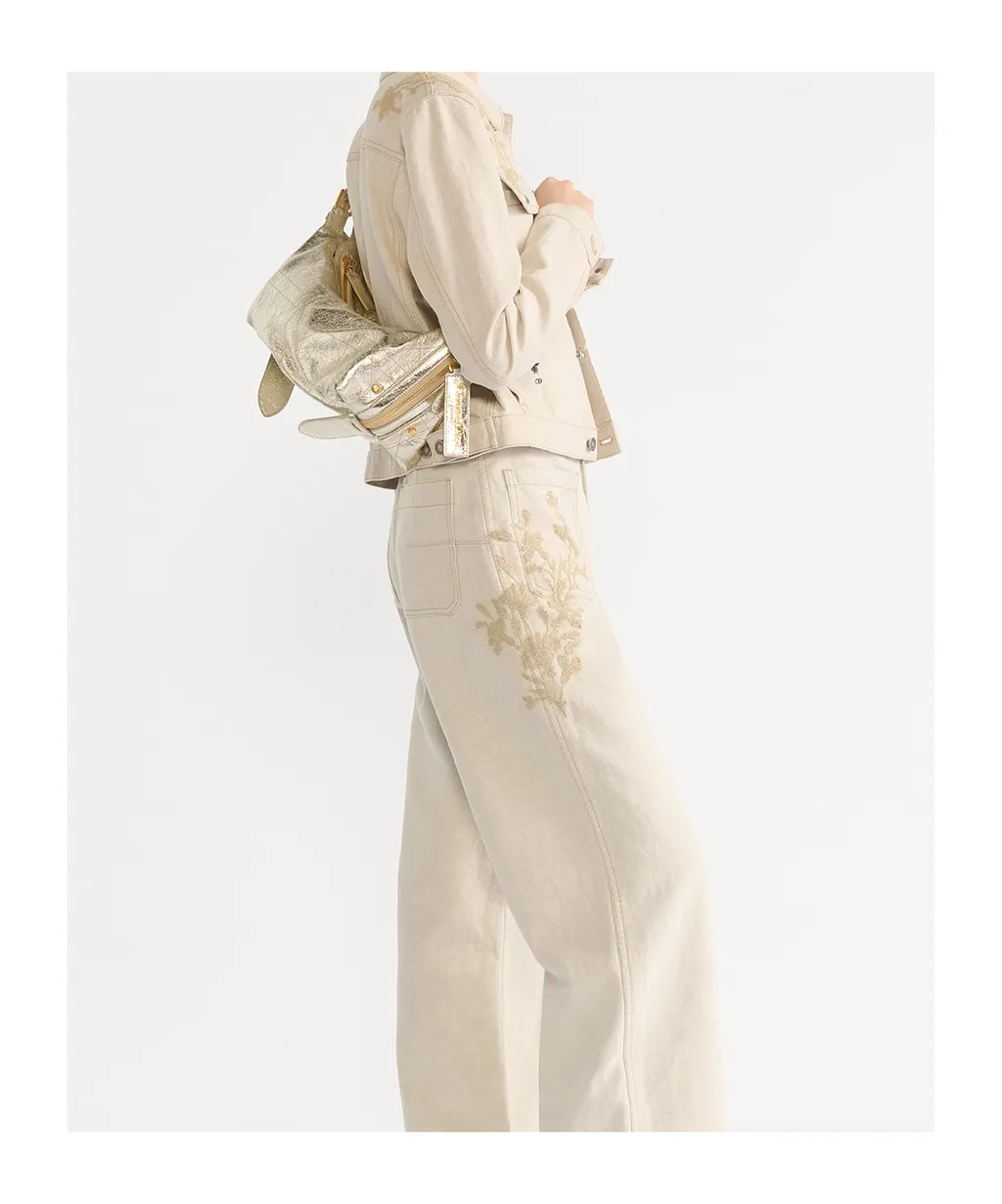 Medium D-Journey Bag In Crinkled Calfskin