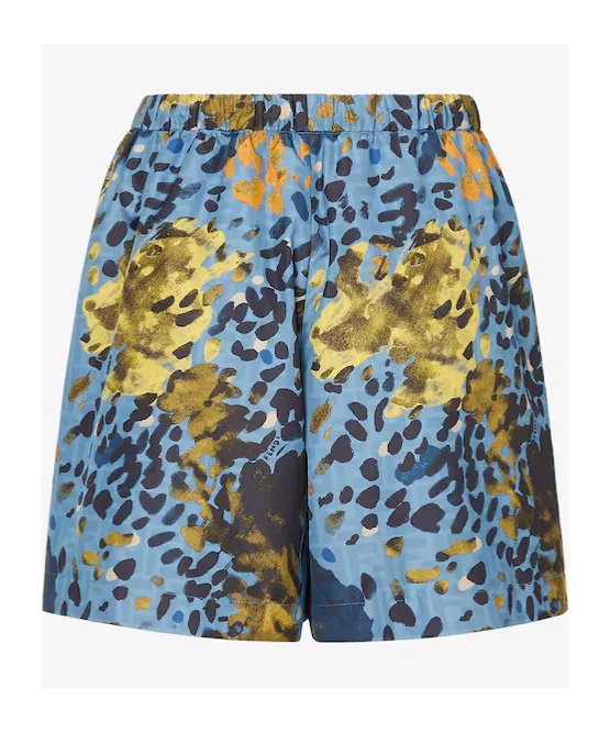 Fendi All-Over Falena Dots Print Drawstring Shorts