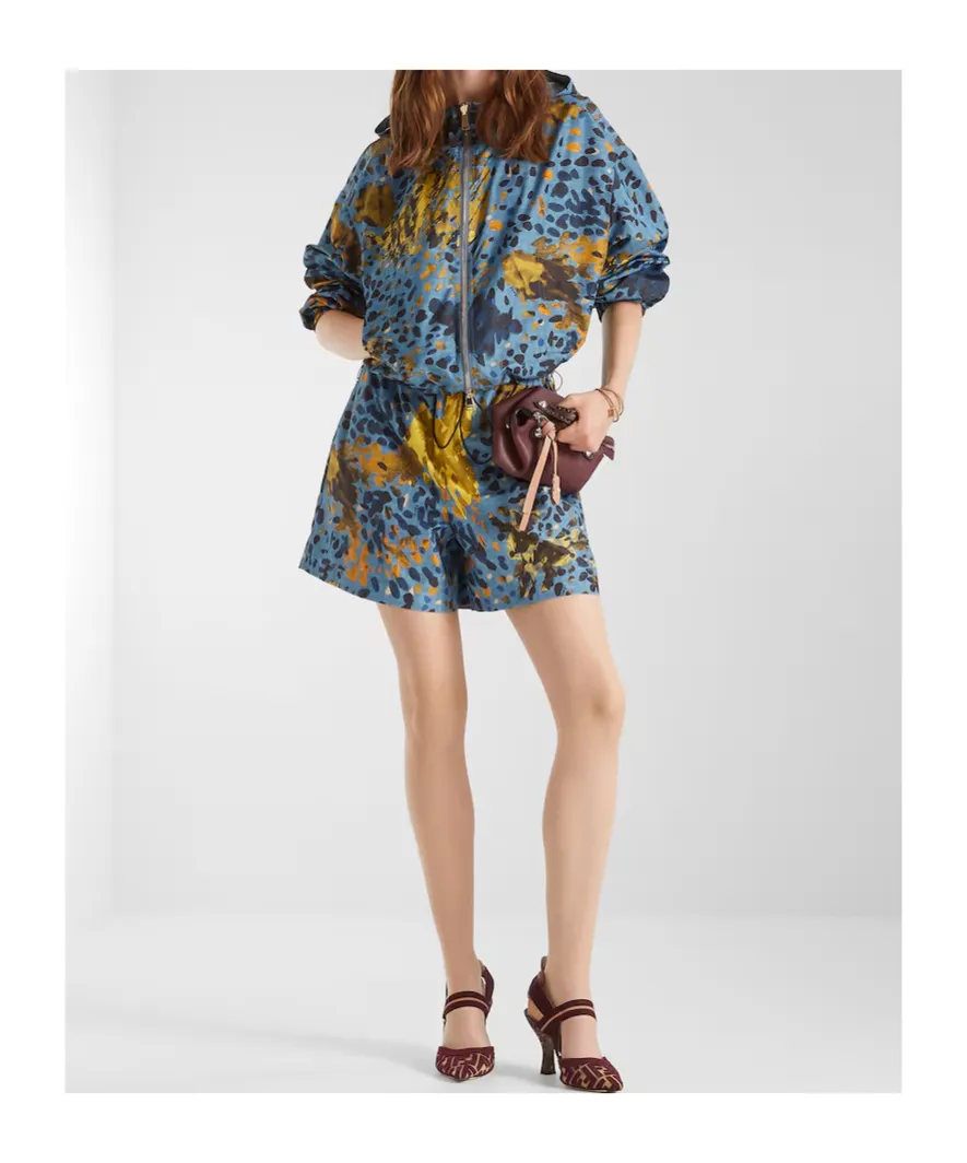 Fendi All-Over Falena Dots Print Drawstring Shorts