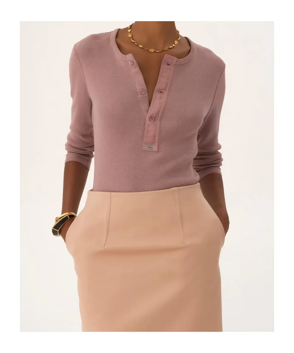 Chloé Fitted Henley Knitted Shirt