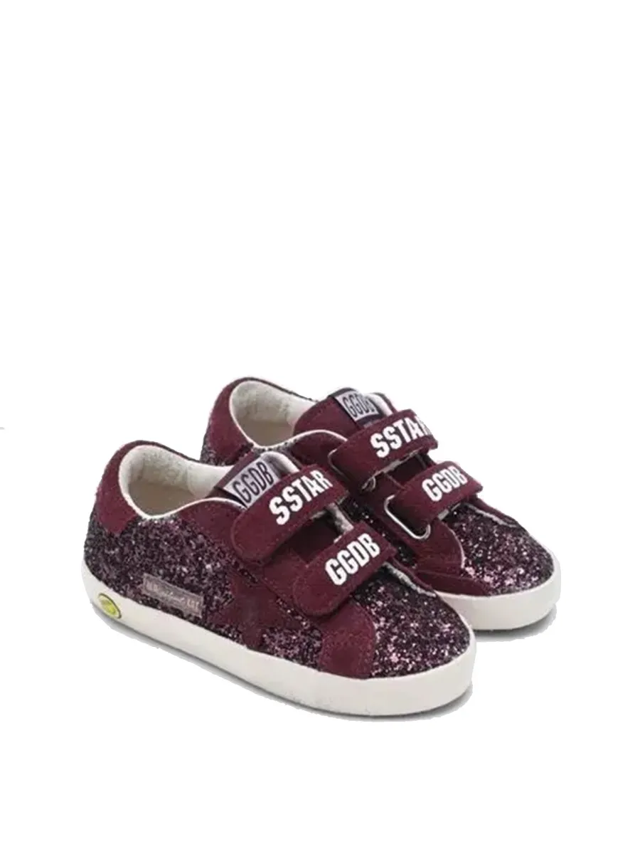 Golden Goose Kids Glittered Touch-Strap Sneakers