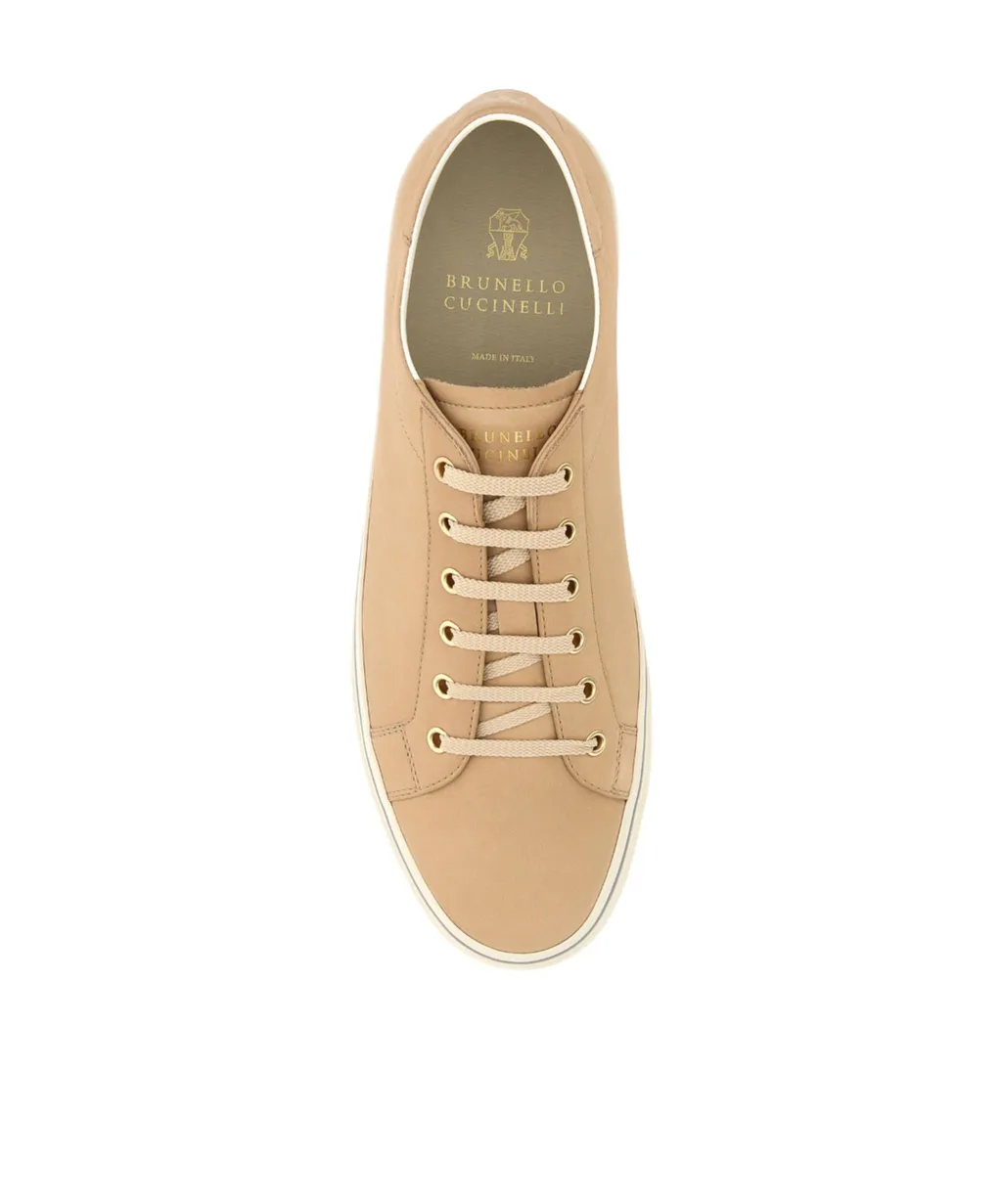 Brunello Cucinelli Round Toe Lace-Up Sneakers