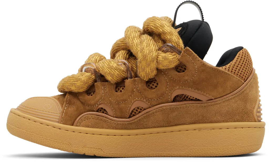 Curb Leather Sneakers With Snakeskin Laces