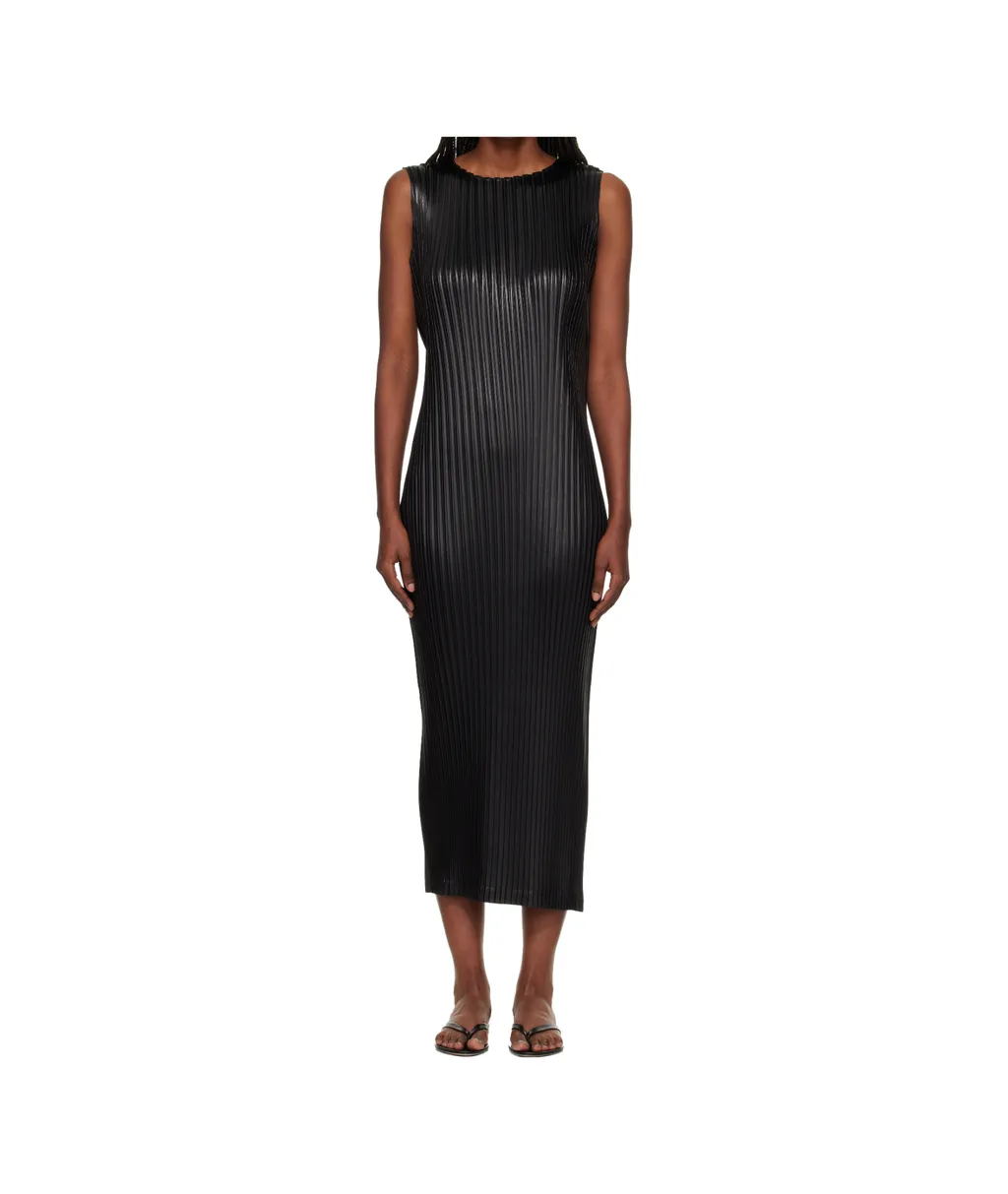 Metallic Pleated Dress