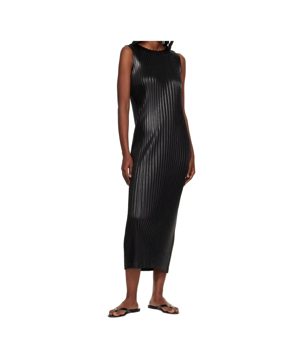 Metallic Pleated Dress