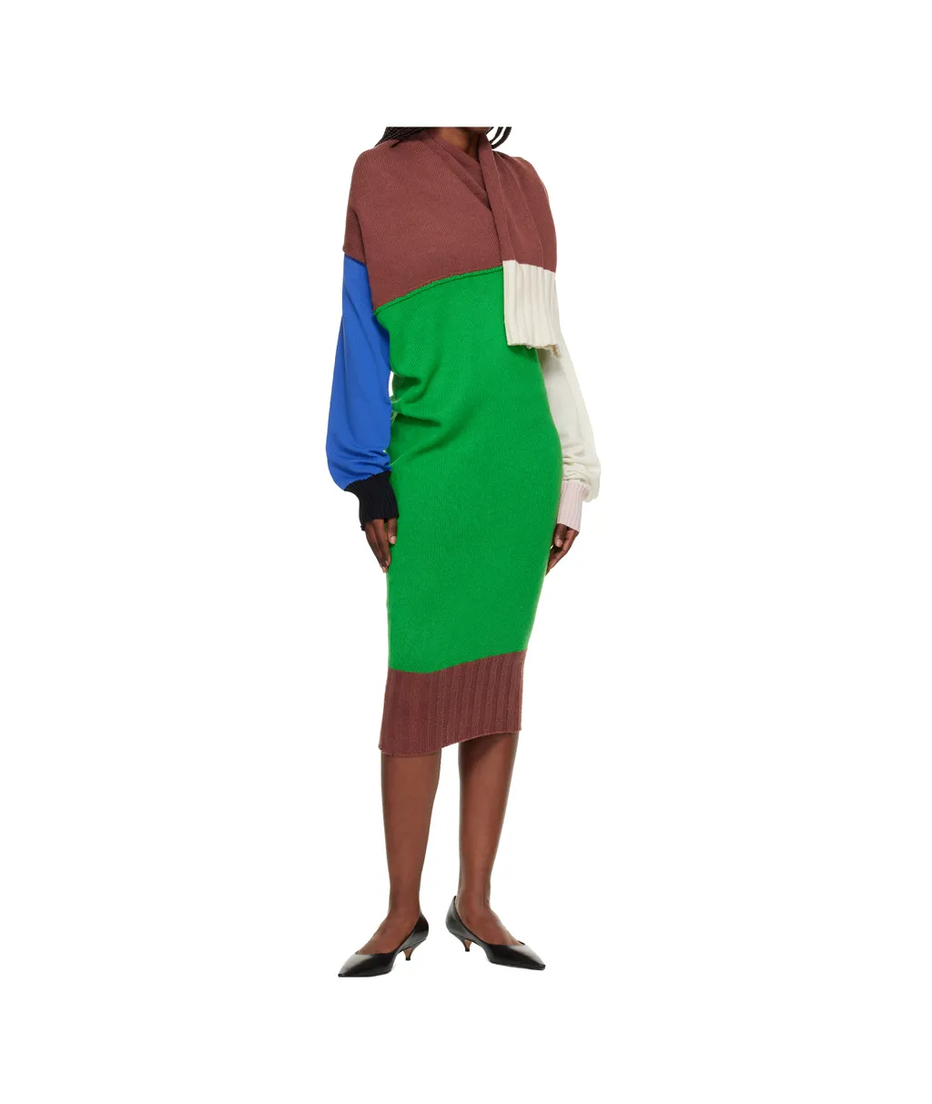 Color-Blocked Knit Dress
