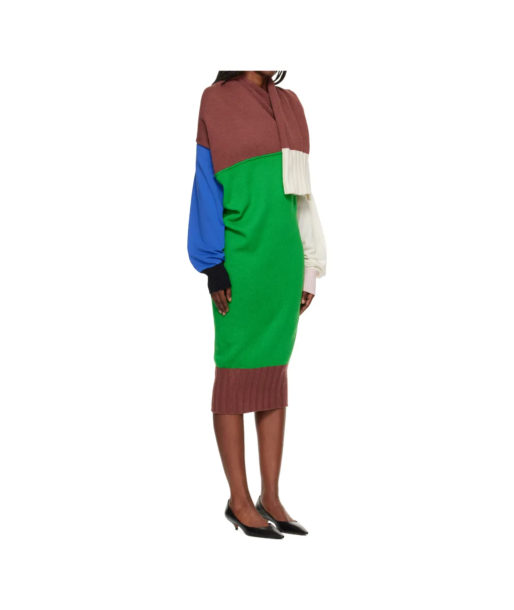 Color-Blocked Knit Dress