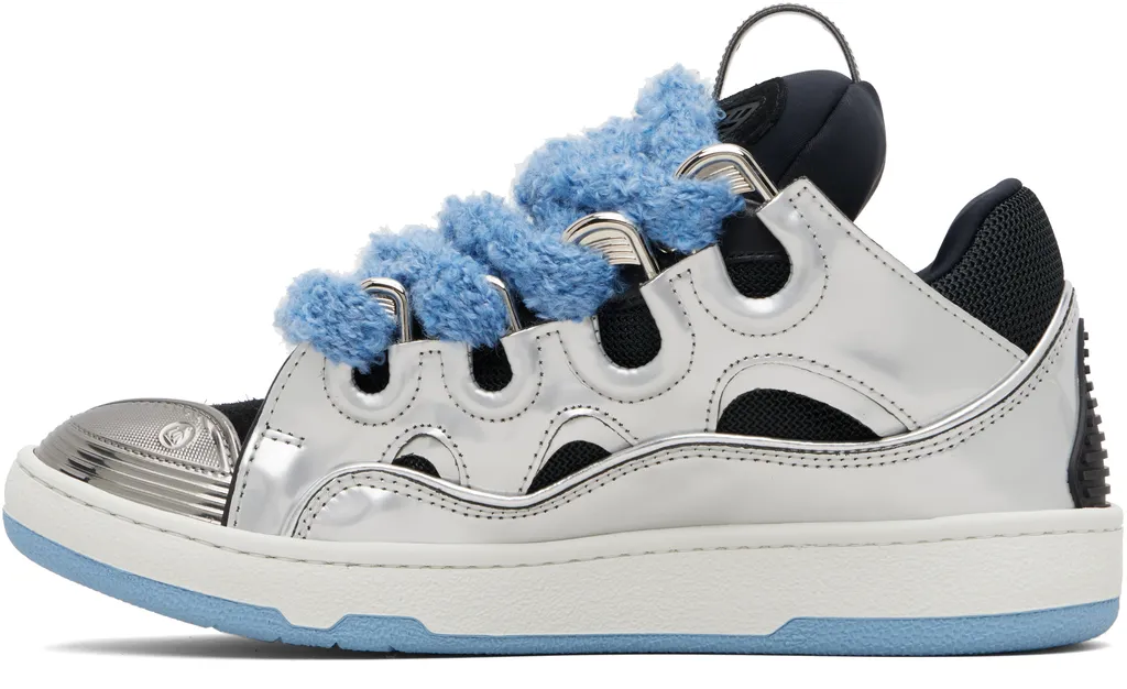 Curb Metallic Leather Mesh Sneakers