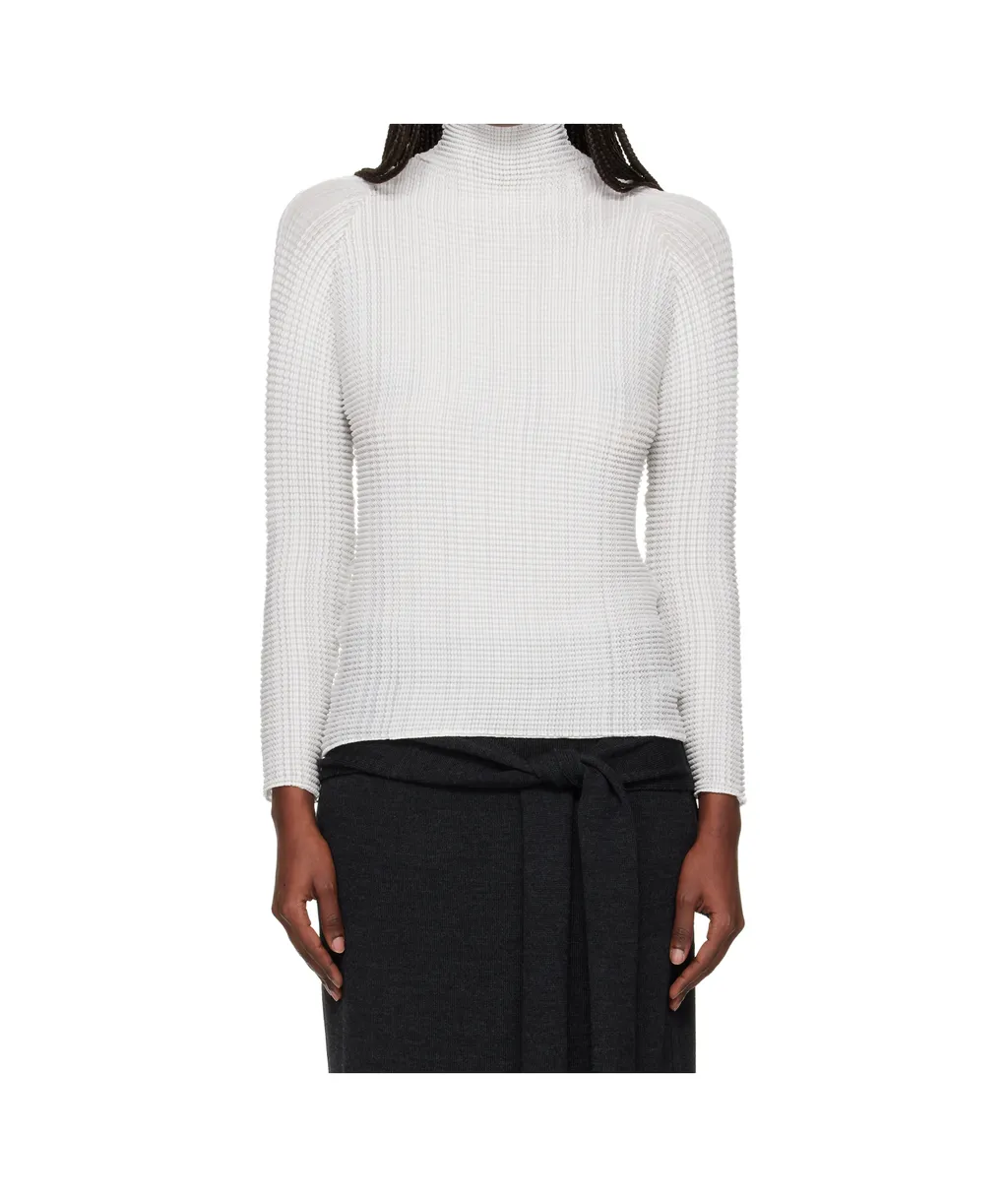 Pleated Long-Sleeved Cover-Up