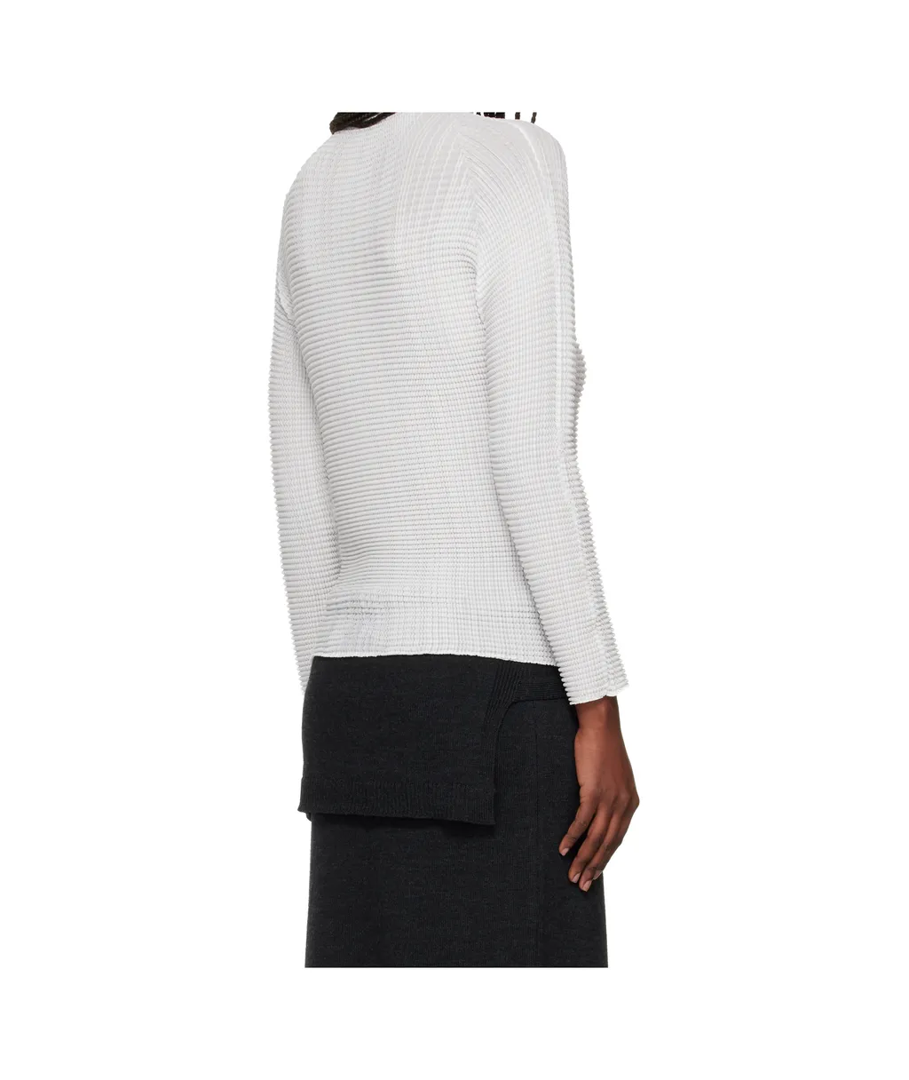 Pleated Long-Sleeved Cover-Up