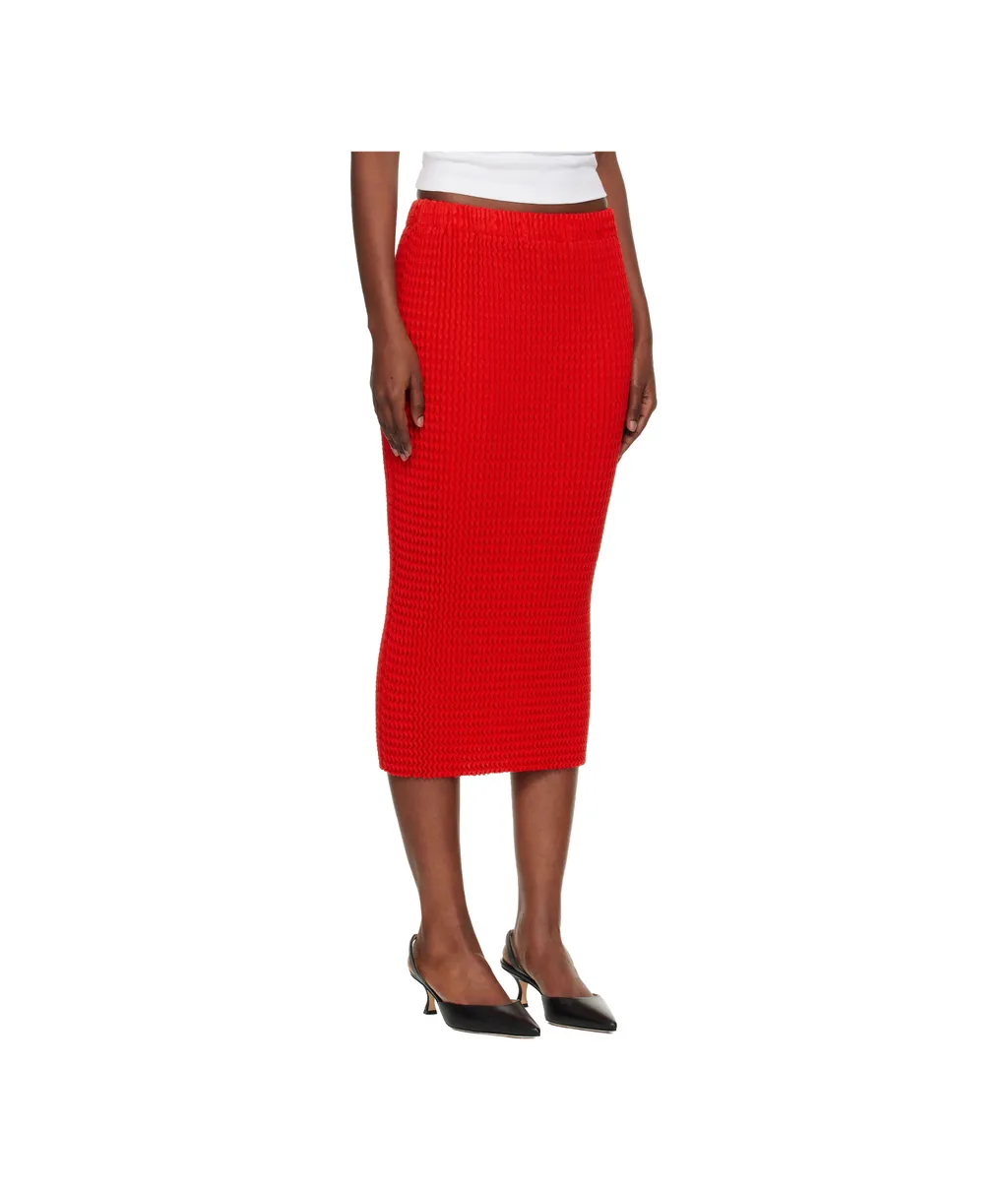 Textured Knit Midi Skirt