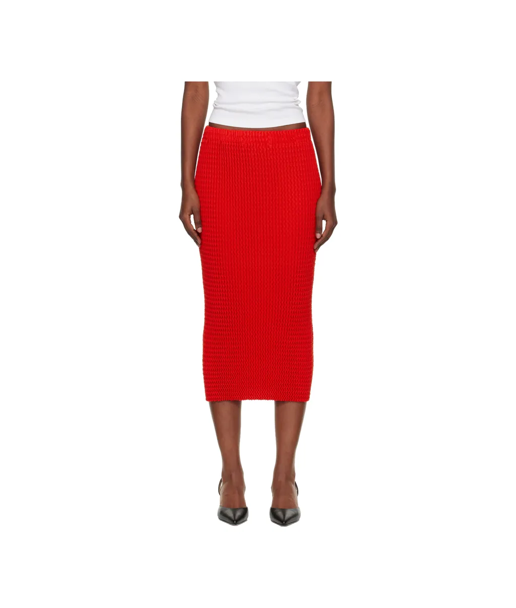 Textured Knit Midi Skirt