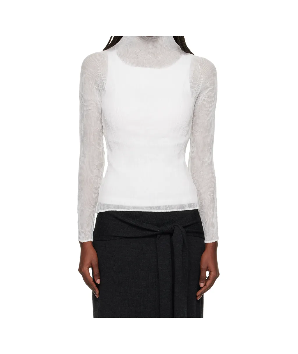 Pleated Semi-Transparent Cover-Up