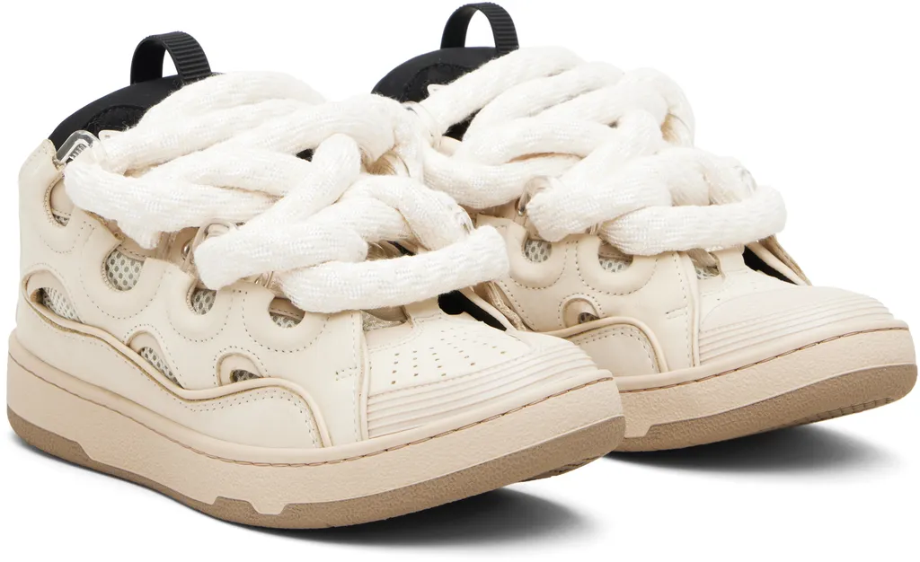 Curb Leather Sneakers With Snakeskin Laces