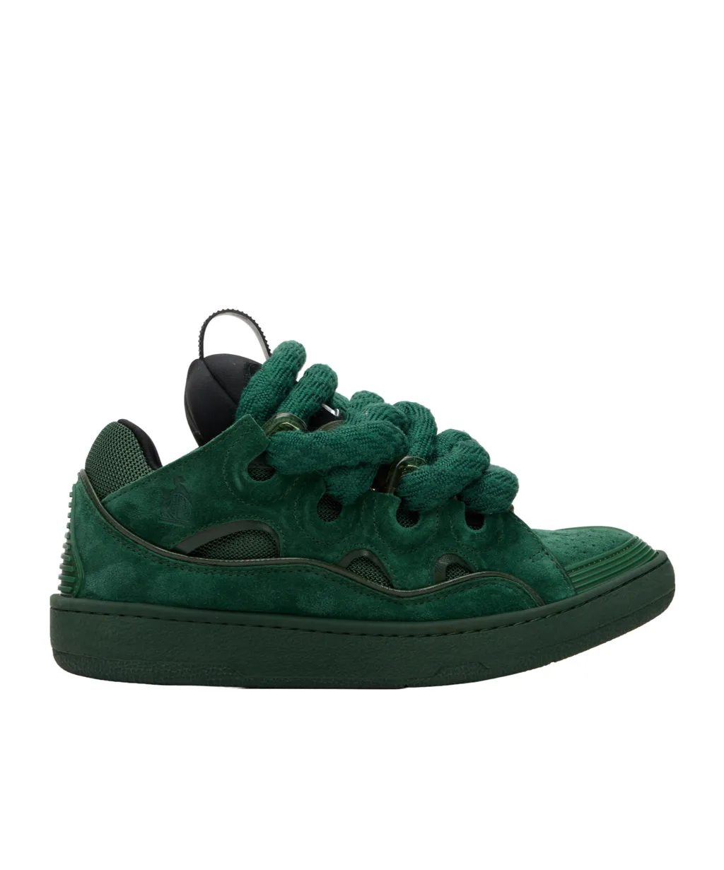 Curb Leather Sneakers With Snakeskin Laces