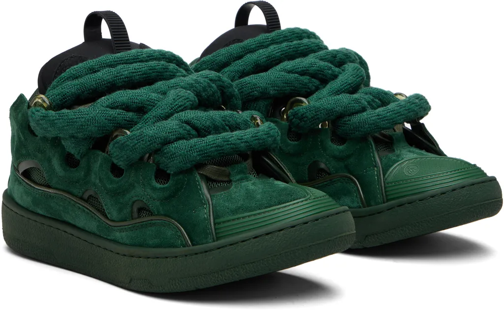 Curb Leather Sneakers With Snakeskin Laces