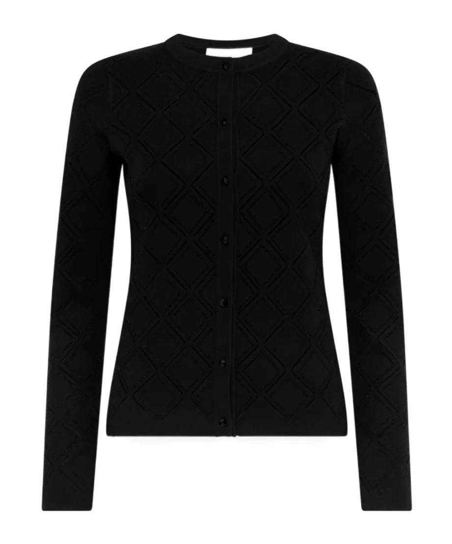 Open-Work Long-Sleeved Knitted Sweater