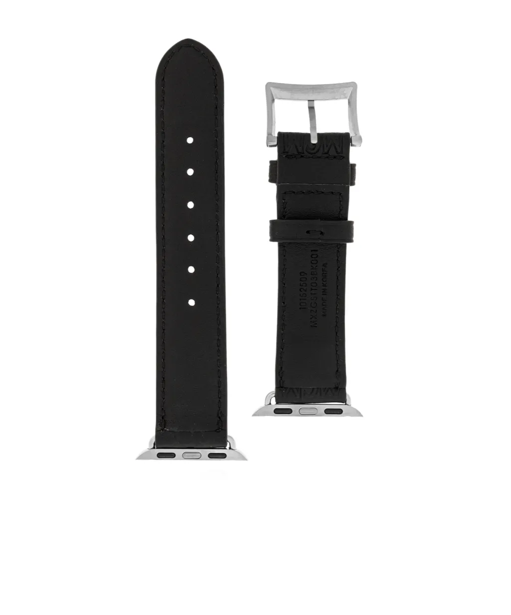 Embossed-Monogram Leather Apple Watch Band