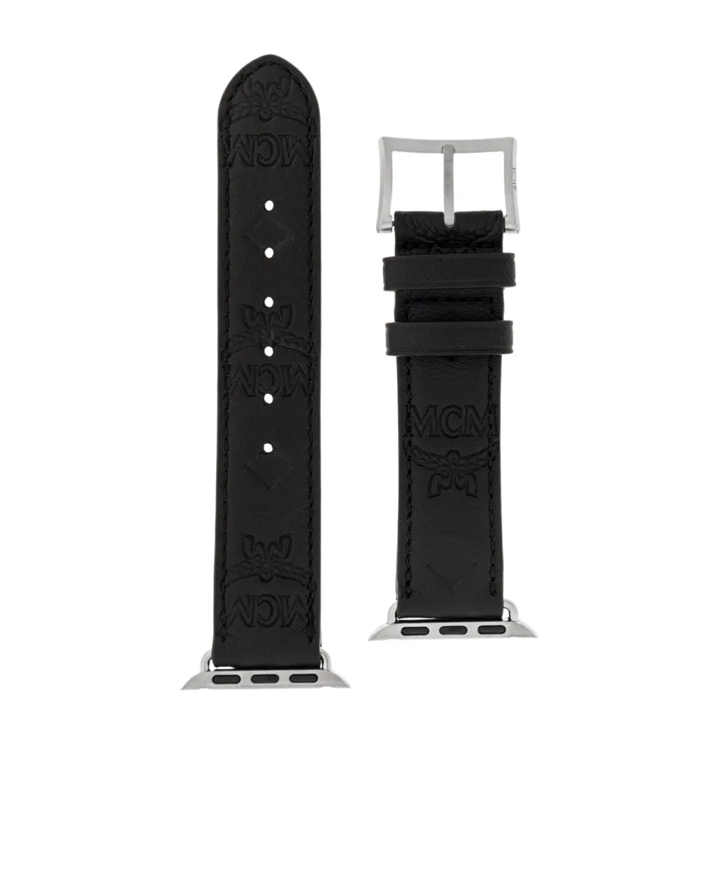Embossed-Monogram Leather Apple Watch Band