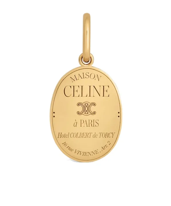 Celine Charms Maison Celine Medal In Brass With Gold Finish