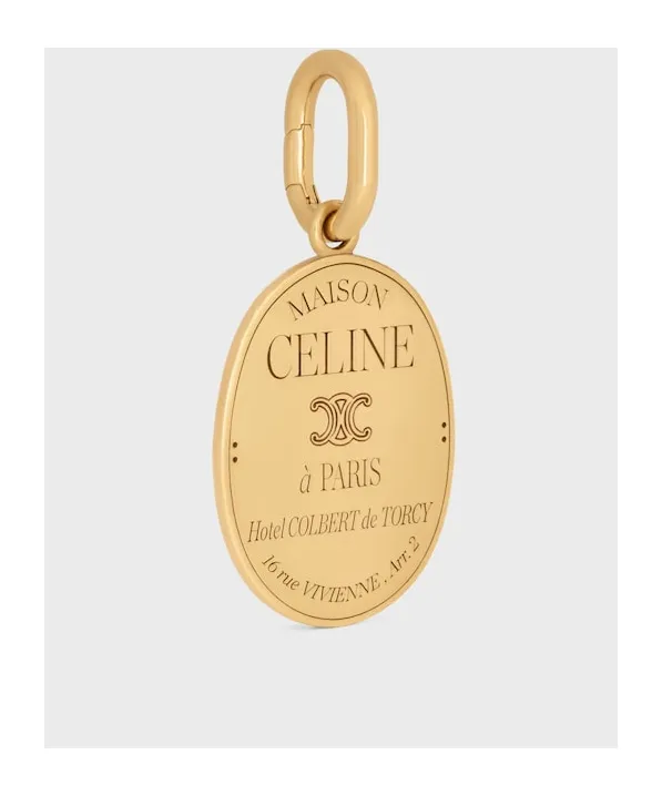 Celine Charms Maison Celine Medal In Brass With Gold Finish